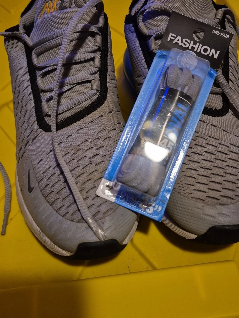 Nike Air270 Grey Slip-On Sneakers with Yellow Accent - Picture 5 of 6